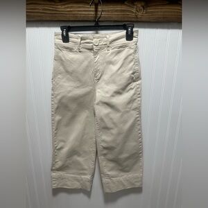 Ann Taylor Cropped Wide Leg Flat Front jeans Sz 2 Petite Classic Preppy